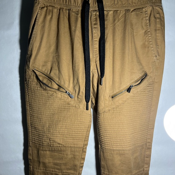 Men khaki straight leg gathering at the bottom two pair black and khaki 12ec - Picture 7 of 8